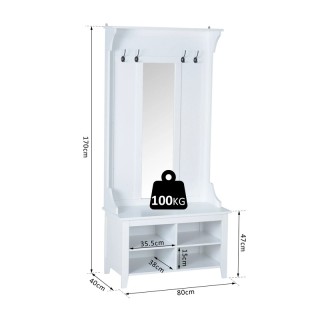 Ξύλινο Έπιπλο Εισόδου με Καθρέπτη 80 x 40 x 170 cm HOMCOM 831-226