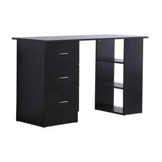 Ξύλινο Γραφείο με 3 Συρτάρια και 3 Ράφια 120 x 49 x 72 cm Χρώματος ...