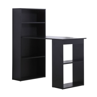 Ξύλινο Γραφείο με Βιβλιοθήκη 120 x 55 x 120 cm Χρώματος Μαύρο HOMCO...