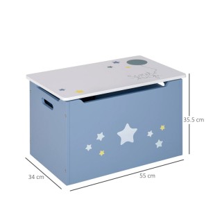 Ξύλινο Παιδικό Μπαούλο Αποθήκευσης Παιχνιδιών 55 x 34 x 35.5 cm HOM...