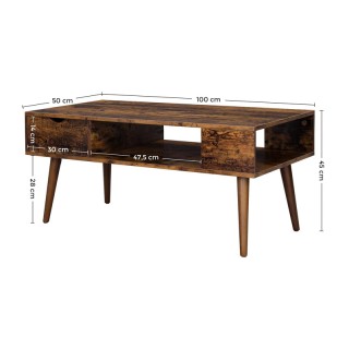 Ξύλινο Τραπέζι Σαλονιού 100 x 50 x 45 cm VASAGLE LCT028X01 Ξύλινο Τραπέζι Σαλονιού 100 x 50 x 45 cm VASAGLE LCT028X01