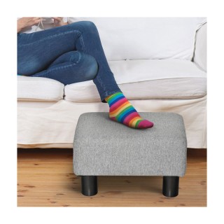 Ξύλινο Σκαμπό - Υποπόδιο με Υφασμάτινο Κάθισμα 40 x 30 x 24 cm Χρώμ...