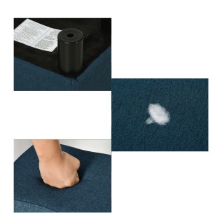 Ξύλινο Σκαμπό - Υποπόδιο με Υφασμάτινο Κάθισμα 40 x 30 x 24 cm Χρώμ...