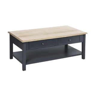 Wooden Coffee Table with 2 Drawers 109 x 60 x 45 cm Atmosphera 1... Wooden Coffee Table with 2 Drawers 109 x 60 x 45 cm Atmosphera 1...