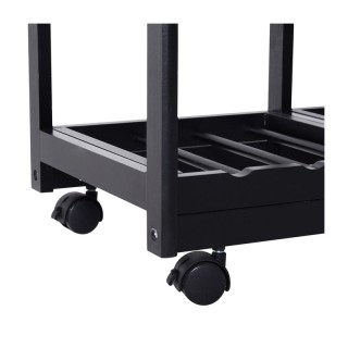 Ξύλινο Τρόλεϊ Κουζίνας με 4 Ράφια και 2 Συρτάρια 74 x 37 x 76 cm Χρ...