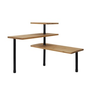 Ξύλινο Αρθρωτό Γωνιακό Ράφι Οργάνωσης Κουζίνας 3 Επιπέδων με 4 Γάντ... Ξύλινο Αρθρωτό Γωνιακό Ράφι Οργάνωσης Κουζίνας 3 Επιπέδων με 4 Γάντ...