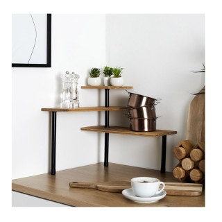 Ξύλινο Αρθρωτό Γωνιακό Ράφι Οργάνωσης Κουζίνας 3 Επιπέδων με 4 Γάντ... Ξύλινο Αρθρωτό Γωνιακό Ράφι Οργάνωσης Κουζίνας 3 Επιπέδων με 4 Γάντ...