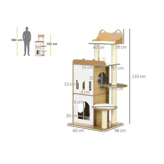 Ξύλινο Δέντρο Γάτας - Ονυχοδρόμιο 60 x 48 x 133 cm PawHut D30-623V00AK Ξύλινο Δέντρο Γάτας - Ονυχοδρόμιο 60 x 48 x 133 cm PawHut D30-623V00AK