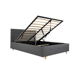 Ξύλινο Διπλό Κρεβάτι με Αποθηκευτικό Χώρο 160 x 200 cm Idomya Lulea...