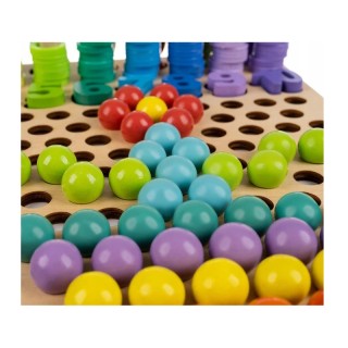 Ξύλινο Εκπαιδευτικό Παιχνίδι με Χρωματιστές Σφαίρες Αριθμητικά Σύμβ...