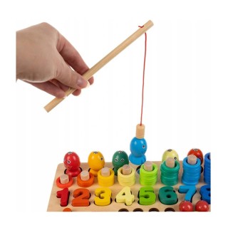 Ξύλινο Εκπαιδευτικό Παιχνίδι με Χρωματιστές Σφαίρες Αριθμητικά Σύμβ...