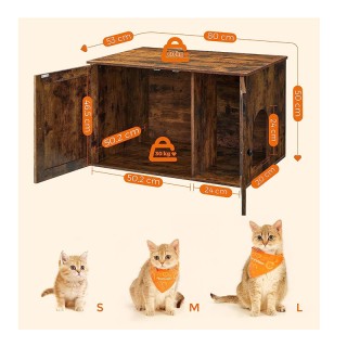 Ξύλινο Έπιπλο για Τουαλέτα Γάτας 80 x 53 x 49.2 cm Χρώματος Σκούρο ... Ξύλινο Έπιπλο για Τουαλέτα Γάτας 80 x 53 x 49.2 cm Χρώματος Σκούρο ...