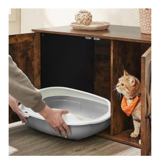 Ξύλινο Έπιπλο για Τουαλέτα Γάτας 80 x 53 x 49.2 cm Χρώματος Σκούρο ... Ξύλινο Έπιπλο για Τουαλέτα Γάτας 80 x 53 x 49.2 cm Χρώματος Σκούρο ...