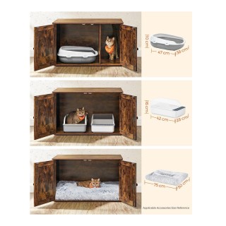 Ξύλινο Έπιπλο για Τουαλέτα Γάτας 80 x 53 x 49.2 cm Χρώματος Σκούρο ... Ξύλινο Έπιπλο για Τουαλέτα Γάτας 80 x 53 x 49.2 cm Χρώματος Σκούρο ...