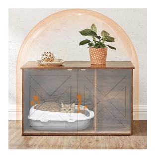 Ξύλινο Έπιπλο για Τουαλέτα Γάτας 80 x 53 x 49.2 cm Χρώματος Σκούρο ... Ξύλινο Έπιπλο για Τουαλέτα Γάτας 80 x 53 x 49.2 cm Χρώματος Σκούρο ...