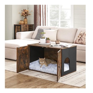 Ξύλινο Έπιπλο για Τουαλέτα Γάτας 80 x 53 x 49.2 cm Χρώματος Σκούρο ... Ξύλινο Έπιπλο για Τουαλέτα Γάτας 80 x 53 x 49.2 cm Χρώματος Σκούρο ...