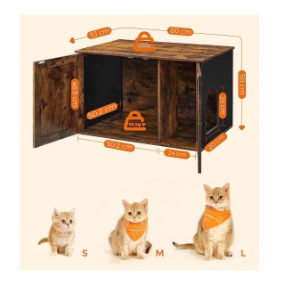 Ξύλινο Έπιπλο για Τουαλέτα Γάτας 80 x 53 x 49.2 cm Χρώματος Σκούρο ... Ξύλινο Έπιπλο για Τουαλέτα Γάτας 80 x 53 x 49.2 cm Χρώματος Σκούρο ...