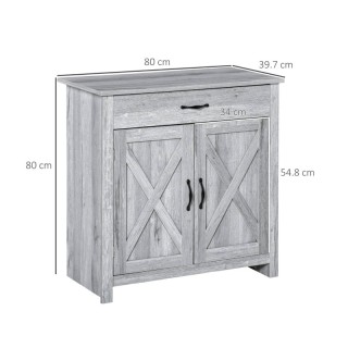 Ξύλινο Έπιπλο με 1 Ντουλάπι και 1 Συρτάρι 80 x 39.7 x 80 cm HOMCOM ... Ξύλινο Έπιπλο με 1 Ντουλάπι και 1 Συρτάρι 80 x 39.7 x 80 cm HOMCOM ...