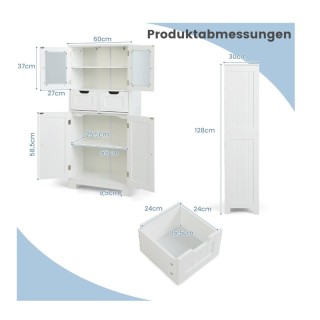 Ξύλινο Έπιπλο με 2 Ντουλάπια και 2 Συρτάρια 60 x 30 x 128 cm Costwa... Ξύλινο Έπιπλο με 2 Ντουλάπια και 2 Συρτάρια 60 x 30 x 128 cm Costwa...