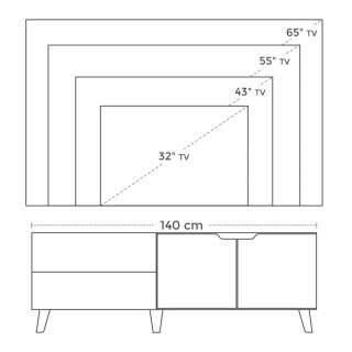 Ξύλινο Έπιπλο Τηλεόρασης 140 x 40 x 50 cm VASAGLE LTV027X01