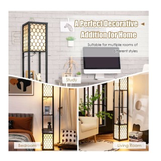 Ξύλινο Φωτιστικό Δαπέδου με 2 Ράφια Ε27 40 W Costway EU10046DE Ξύλινο Φωτιστικό Δαπέδου με 2 Ράφια Ε27 40 W Costway EU10046DE