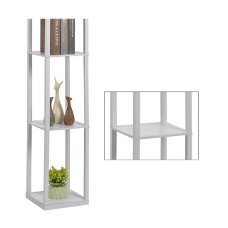 Ξύλινο Φωτιστικό Δαπέδου με 3 Ράφια 40 W Χρώματος Λευκό HOMCOM 833-... Ξύλινο Φωτιστικό Δαπέδου με 3 Ράφια 40 W Χρώματος Λευκό HOMCOM 833-...