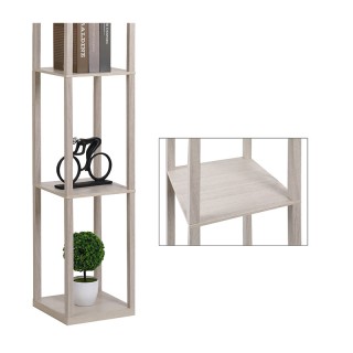 Ξύλινο Φωτιστικό Δαπέδου με 3 Ράφια 40 W Χρώματος Μπεζ HOMCOM 833-6...