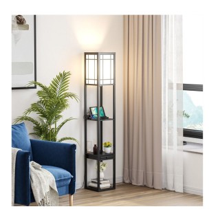 Ξύλινο Φωτιστικό Δαπέδου με 3 Ράφια και 2 Θύρες USB 5V/2A Ε27 60 W ... Ξύλινο Φωτιστικό Δαπέδου με 3 Ράφια και 2 Θύρες USB 5V/2A Ε27 60 W ...