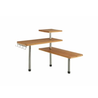 Ξύλινο Γωνιακό Ράφι Οργάνωσης Κουζίνας 3 Επιπέδων με 4 Γάντζους 45 ... Ξύλινο Γωνιακό Ράφι Οργάνωσης Κουζίνας 3 Επιπέδων με 4 Γάντζους 45 ...