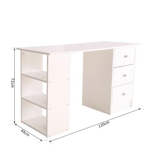 Ξύλινο Γραφείο με 3 Συρτάρια και 3 Ράφια 120 x 49 x 72 cm HOMCOM 92... Ξύλινο Γραφείο με 3 Συρτάρια και 3 Ράφια 120 x 49 x 72 cm HOMCOM 92...