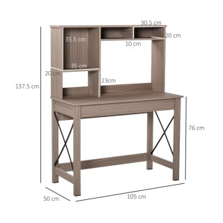 Ξύλινο Γραφείο με Βιβλιοθήκη 105 x 50 x 137.5 cm HOMCOM 836-321BN