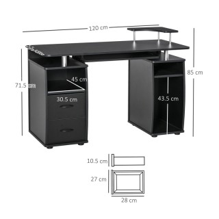 Ξύλινο Γραφείο με Θέση για Υπολογιστή και Πληκτρολόγιο 120 x 55 x 8...