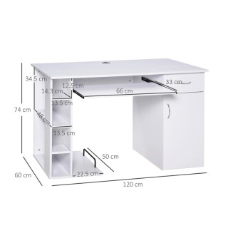 Ξύλινο Γραφείο με Θέση για Υπολογιστή και Πληκτρολόγιο 120 x 60 x 7...