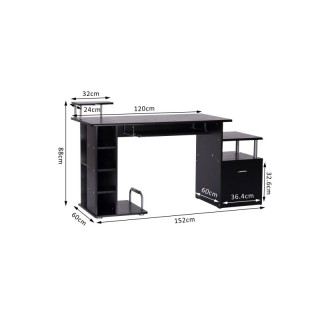 Ξύλινο Γραφείο με Θέση για Υπολογιστή και Πληκτρολόγιο 152 x 60 x 8...