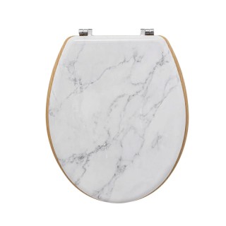 Ξύλινο Καπάκι Λεκάνης με Εφέ Μαρμάρου 36 x 46.5 x 5.3 cm 5Five Simp...