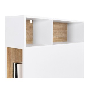 Ξύλινο Κεφαλάρι Κρεβατιού με 5 Ράφια και 1 Ντουλάπι 145 x 20 x 120 ...