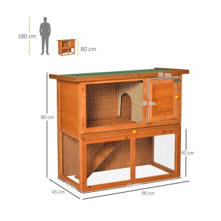 Ξύλινο Κλουβί Εξωτερικού Χώρου για Κατοικίδια 90 x 45 x 80 cm PawHu...