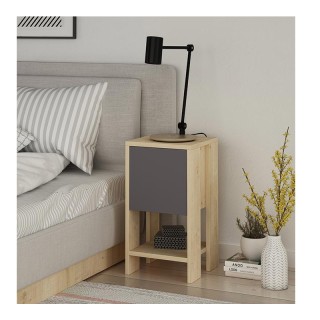 Ξύλινο Κομοδίνο με 1 Ράφι και 1 Ντουλάπι 30 x 30 x 55 cm Χρώματος Κ... Ξύλινο Κομοδίνο με 1 Ράφι και 1 Ντουλάπι 30 x 30 x 55 cm Χρώματος Κ...