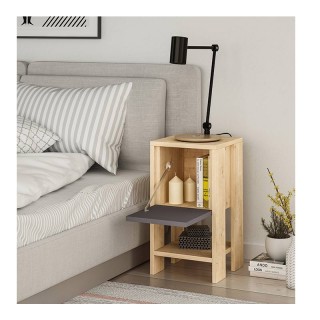 Ξύλινο Κομοδίνο με 1 Ράφι και 1 Ντουλάπι 30 x 30 x 55 cm Χρώματος Κ... Ξύλινο Κομοδίνο με 1 Ράφι και 1 Ντουλάπι 30 x 30 x 55 cm Χρώματος Κ...