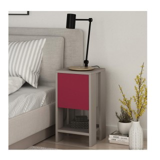 Ξύλινο Κομοδίνο με 1 Ράφι και 1 Ντουλάπι 30 x 30 x 55 cm Χρώματος T... Ξύλινο Κομοδίνο με 1 Ράφι και 1 Ντουλάπι 30 x 30 x 55 cm Χρώματος T...