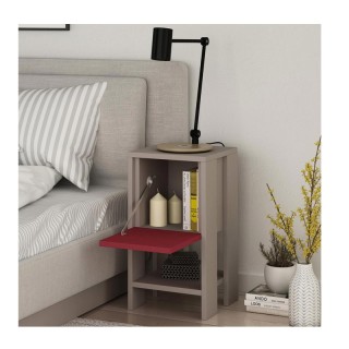 Ξύλινο Κομοδίνο με 1 Ράφι και 1 Ντουλάπι 30 x 30 x 55 cm Χρώματος T... Ξύλινο Κομοδίνο με 1 Ράφι και 1 Ντουλάπι 30 x 30 x 55 cm Χρώματος T...