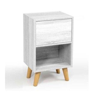 Ξύλινο Κομοδίνο με 1 Ράφι και 1 Ντουλάπι 40 x 30 x 65 cm Bakaji 028...