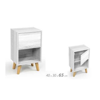 Ξύλινο Κομοδίνο με 1 Ράφι και 1 Ντουλάπι 40 x 30 x 65 cm Bakaji 028... Ξύλινο Κομοδίνο με 1 Ράφι και 1 Ντουλάπι 40 x 30 x 65 cm Bakaji 028...