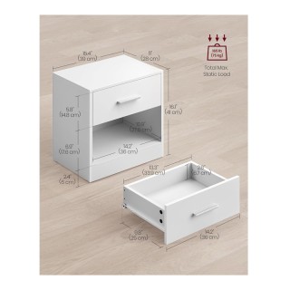 Ξύλινο Κομοδίνο με 1 Συρτάρι και 1 Ράφι 28 x 39 x 41 cm VASAGLE LET... Ξύλινο Κομοδίνο με 1 Συρτάρι και 1 Ράφι 28 x 39 x 41 cm VASAGLE LET...