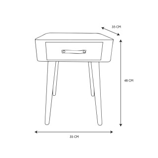 Ξύλινο Κομοδίνο με 1 Συρτάρι 35 x 35 x 48 cm Χρώματος Λευκό Home De... Ξύλινο Κομοδίνο με 1 Συρτάρι 35 x 35 x 48 cm Χρώματος Λευκό Home De...