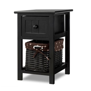 Ξύλινο Κομοδίνο με 1 Συρτάρι και 1 Ψάθινο Καλάθι 31 x 28 x 45 cm Co... Ξύλινο Κομοδίνο με 1 Συρτάρι και 1 Ψάθινο Καλάθι 31 x 28 x 45 cm Co...