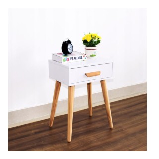 Ξύλινο Κομοδίνο με 1 Συρτάρι 46 x 36 x 58 cm Χρώματος Λευκό ModernH... Ξύλινο Κομοδίνο με 1 Συρτάρι 46 x 36 x 58 cm Χρώματος Λευκό ModernH...
