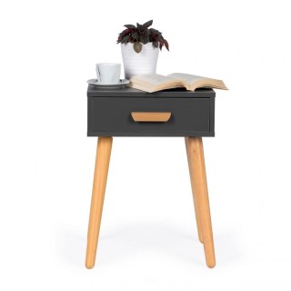 Ξύλινο Κομοδίνο με 1 Συρτάρι 46 x 36 x 58 cm Χρώματος Γκρι ModernHo... Ξύλινο Κομοδίνο με 1 Συρτάρι 46 x 36 x 58 cm Χρώματος Γκρι ModernHo...