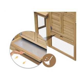 Ξύλινο Κοτέτσι 150.5 x 54 x 87 cm PawHut D51-108