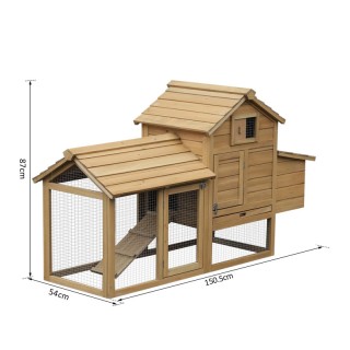 Ξύλινο Κοτέτσι 150.5 x 54 x 87 cm PawHut D51-108